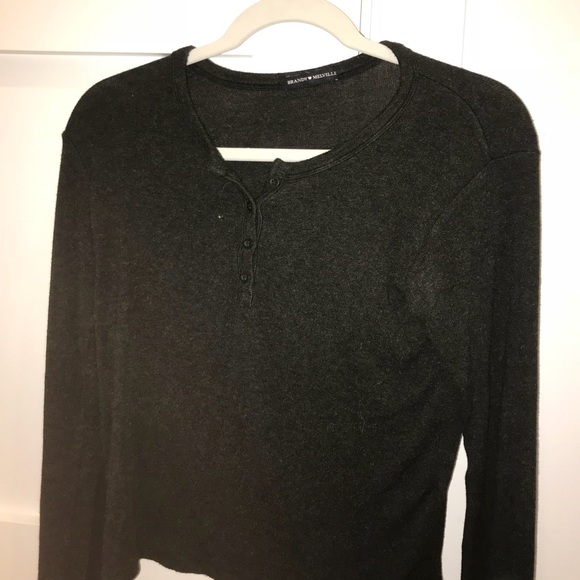 Long Sleeve Brandy Half Button Shirt 